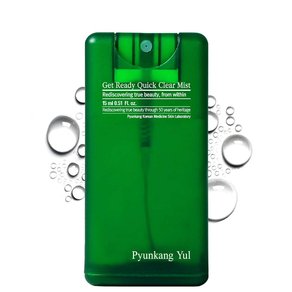 Pyunkang Yul PKY Ultimate Get Ready Quick Clear Mist for Sensitive Skin, Intensely Calms & Soothes Redness with Cica & Tea Tree, Compact size, Korean Skincare (0.51 Fl. oz, 15ml)