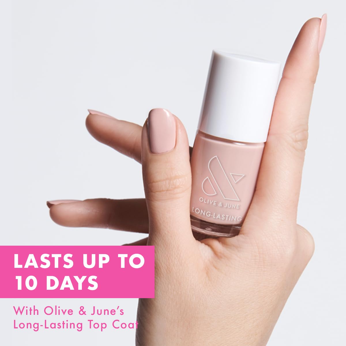 Olive & June Long Lasting Nail Polish | Plump Gel-Like Finish No Lamp Needed | Lasts up to 10 days | Salon-Quality Color at Home | 15-Free, Vegan & Cruelty-Free Chip-Resistant Shine | HZ | Dusty Rose
