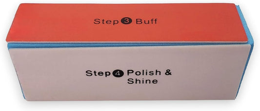 4-Way Nail Buffer Block - 4 Steps Sanding Polisher, Washable Emery Buffing Tool for Professional Manicure and Pedicure