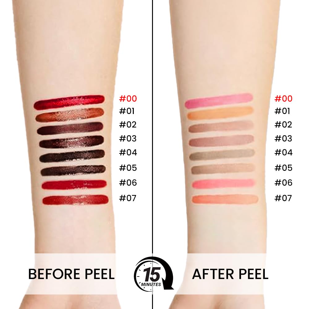 Matte Liquid Lip Stain Peel Off Lip Liner Tattoo - Delicate Pink, Waterproof Smudge-Proof Lip Gloss, Long-Lasting Non-Stick Cup Formula, Natural Peel Off Design for All Skin Types, #00