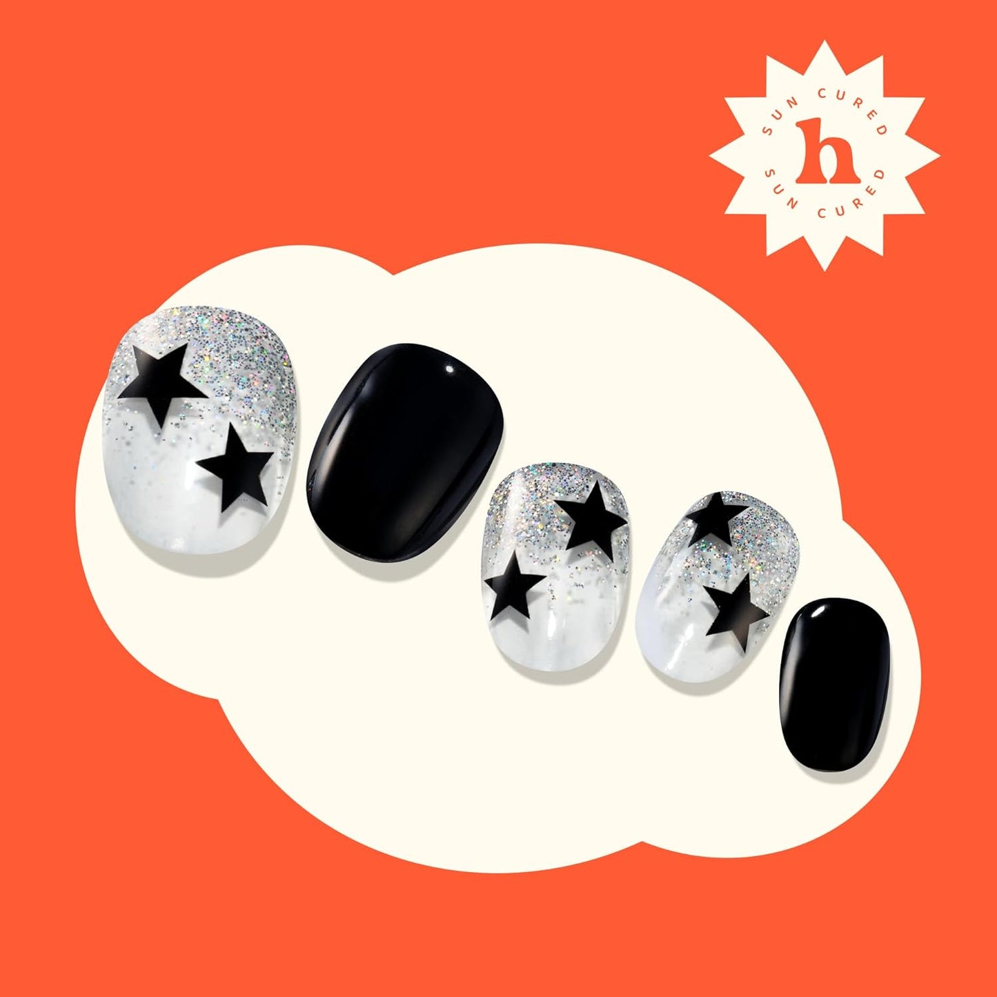 Semi Cured Gel Nail Strips | No LED Lamp Needed | Spring, Marble, Pink | Easy Apply & Remove, Salon Quality | Includes 28 Strips, 1 Prep Pads, Nail File & Wooden Stick - Hey, You're Iconic