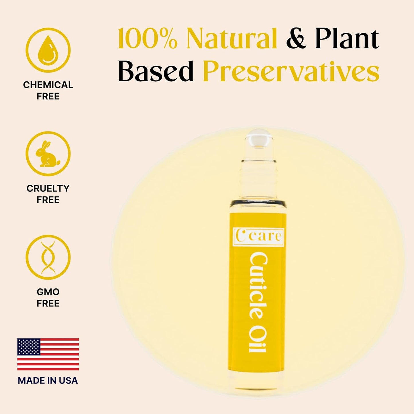 C CARE Milk and Honey Roll-On Cuticle Oil | Natural Revitalizing Hydrating Nail Oil For Repaired Cuticles Overnight | Remedy For Damaged Skin And Thin Nails | Paraben Cruelty Free Formula | 10ml