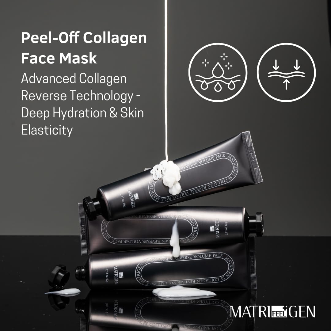 Matrigen Reverse Volume Collagen Face Mask – Korean Skincare Peel Off Face Mask Gel - SS Collagen Face Peel Mask - 2.11 Fl Oz