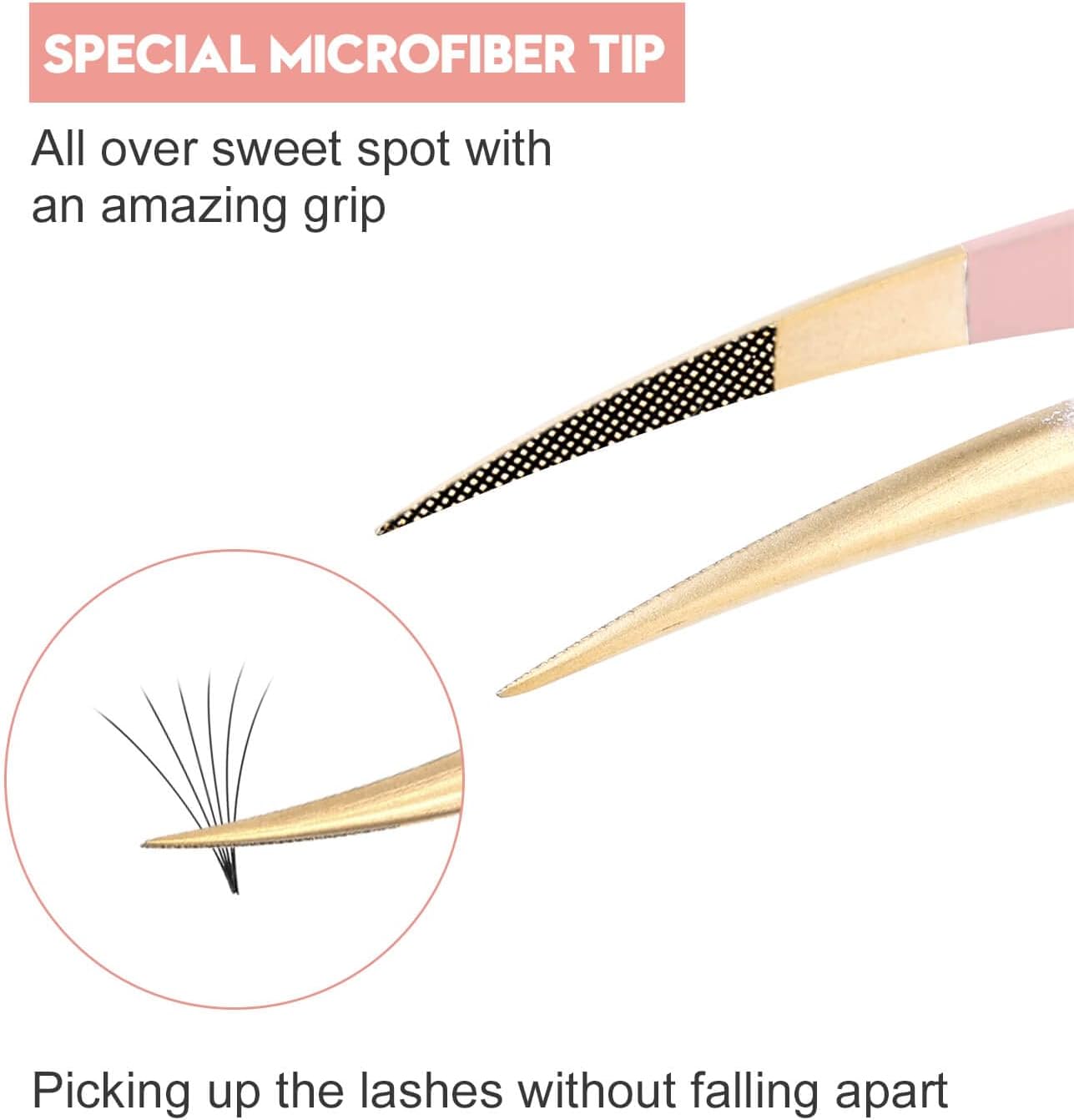 Ms.Queen Dolphin Tweezers for Eyelash Extensions,Professional Fiber Tip Curved Isolation Lash Tweezers with Diamond Grip