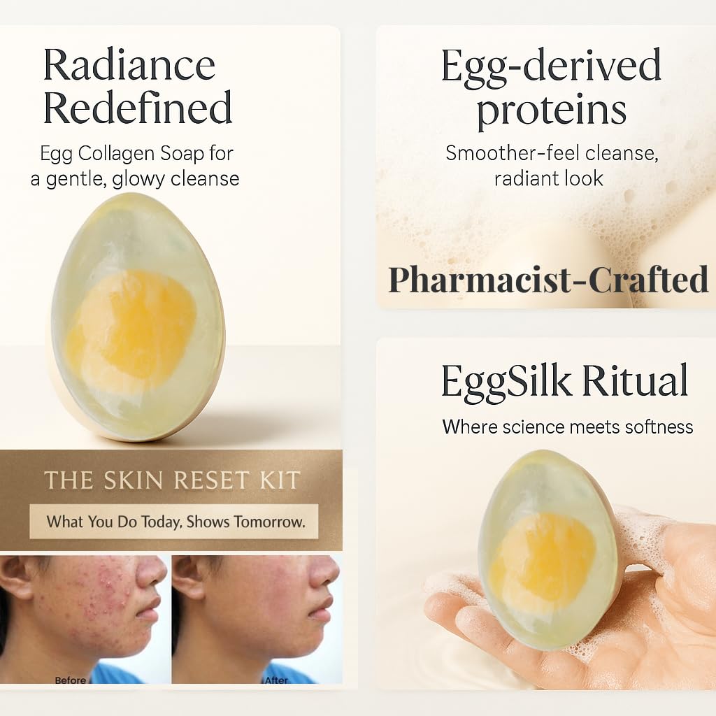 L & L Supplement EggSilk Egg Soap Radiance Bar with Yolk Extract | For Smooth, Glowing Skin | Gentle for Face & Body, All Skin Types | Sulfate-Free, Cruelty-Free, Clean Beauty | 80g