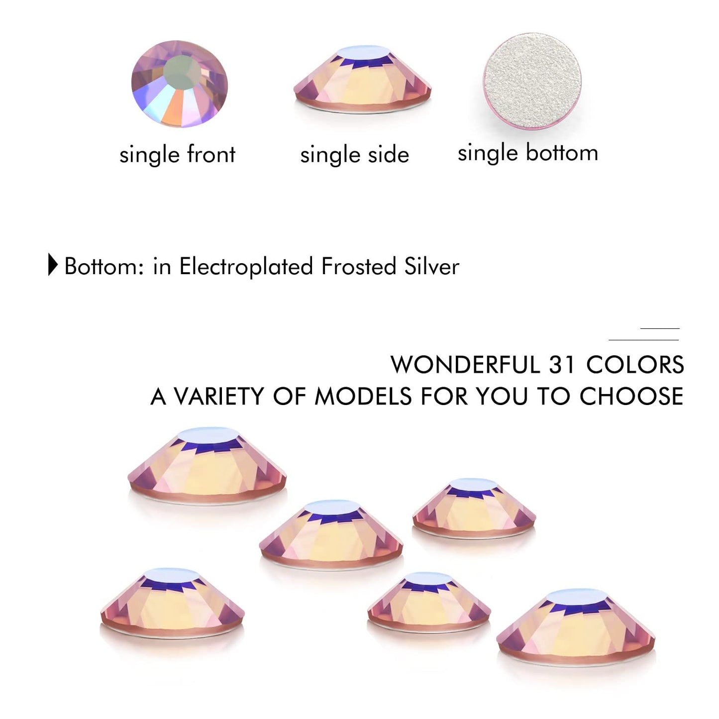 1440Pcs Light-Purple Ab Crystal Rhinestones,Glass Flatback Rhinestones Mini Gemstones for Nail Face Makeup Art Crafts Clothes Decoration -(SS6,2.0mm,Light-Purple Ab)