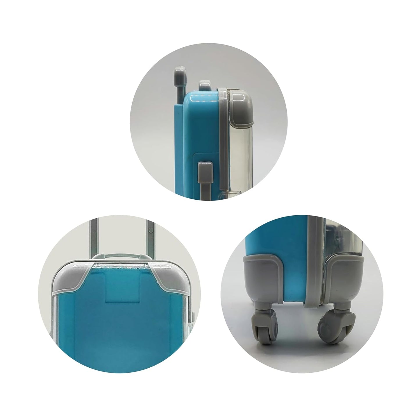 False Eyelash Storage Box, Portable Travel Organizer Mini Luggage False Eyelash Tray Makeup Tool (BLUE)