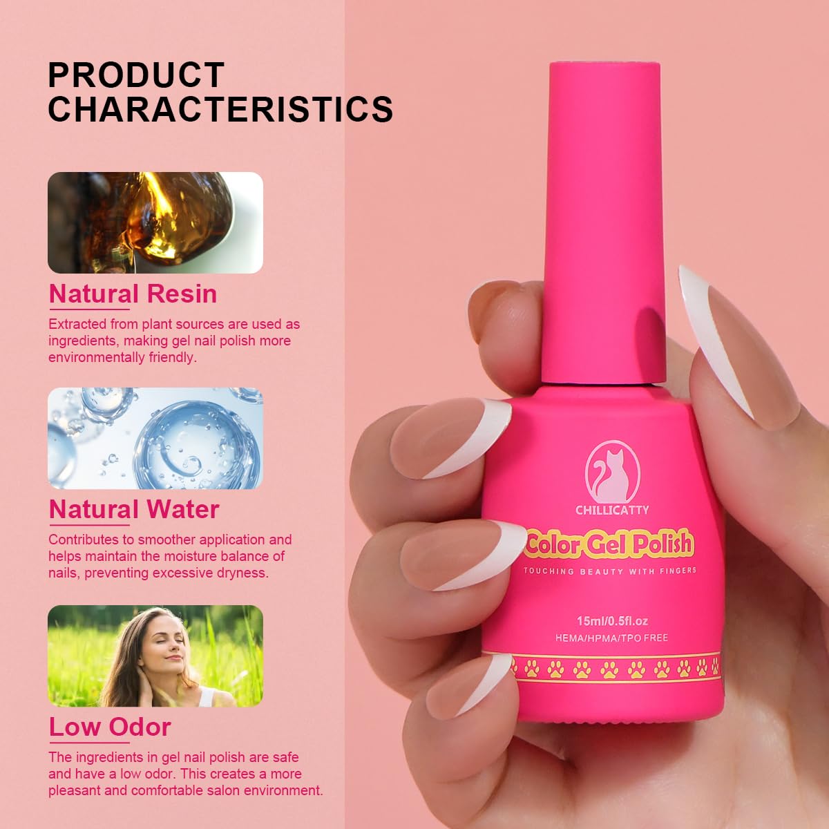 Reflective Glitter Gel Nail Polish, HEMA HPMA TPO Free, Hot Pink Flash Diamond Shimmer, Need UV Lamp Long Lasting Salon Perfect Gel Nail 15ML for Women (Dia-004)