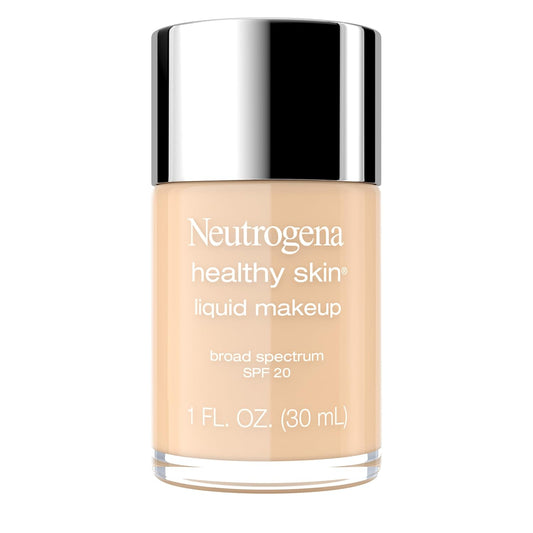 Neutrogena Healthy Skin Liquid Makeup Foundation,Broad Spectrum SPF 20 Sunscreen,Lightweight & Flawless Coverage Foundation with Antioxidant Vitamin E & Feverfew,Natural Beige,1 fl. oz (Pack of 1)