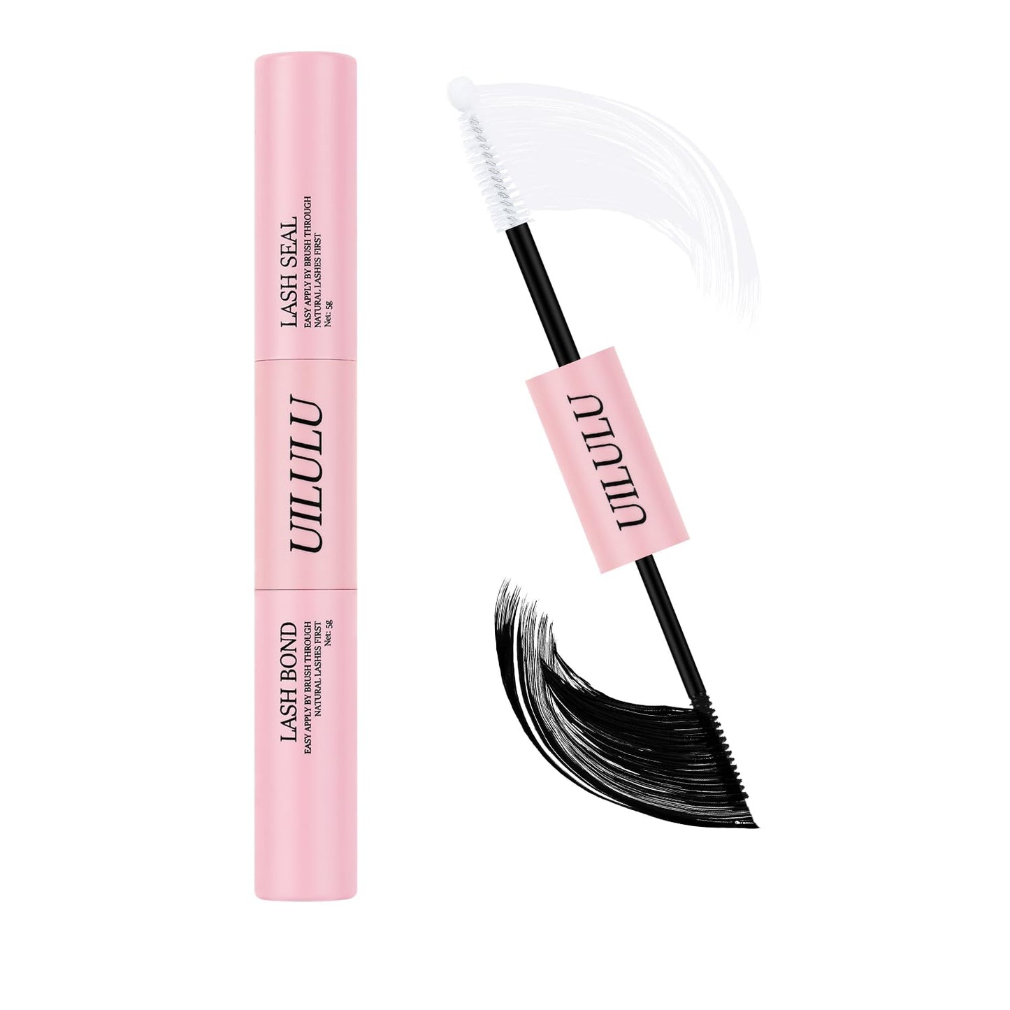 Lash Bond and Seal - 2-in-1 Lash Glue (5ml) & Sealer (5ml) for DlY Lash Extensions at Home, Waterproof Eyelash Adhesive for Cluster& Individual Lashes, Black Bond Eyelash Glue Strong Hold
