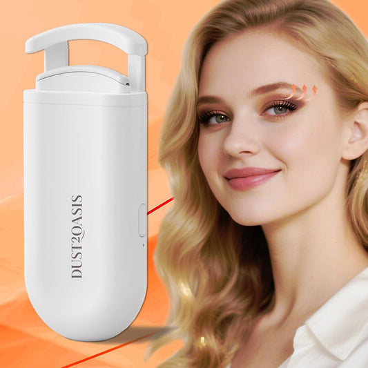 Heated Eyelash Curler - Wide Open Dual-Arc Design Heated Lash Curler - Electric Eyelash Curler - Type-C Rechargeable Mini Lash Curler Natural Curling 24H Long Lasting for Women - White