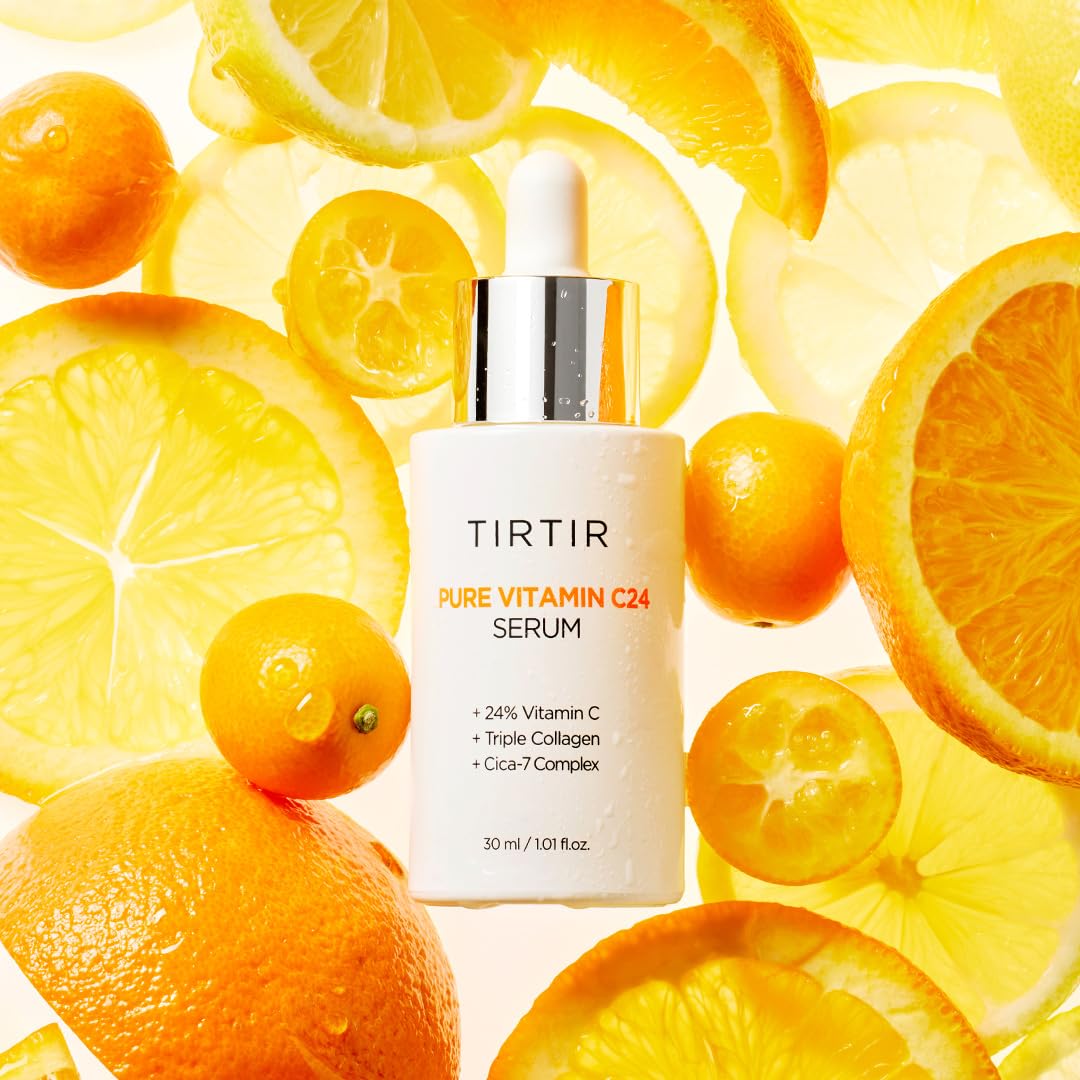 TIRTIR Pure Vitamin C 24% Face Serum – Dark Spot Remover for Sensitive Skin with Collagen Anti Aging Even out Skin Tone Non irritation tested, Wrkinkles, Korean Mild Vita C Facial Serum 1.01 Fl Oz