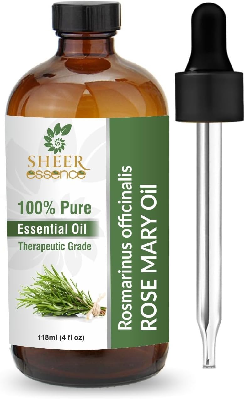 Rosemary Essential Oil 118 ML (4 Fl. Oz) | 100% Pure Natural Undiluted Uncut Therapeutic Grade Essential Oil