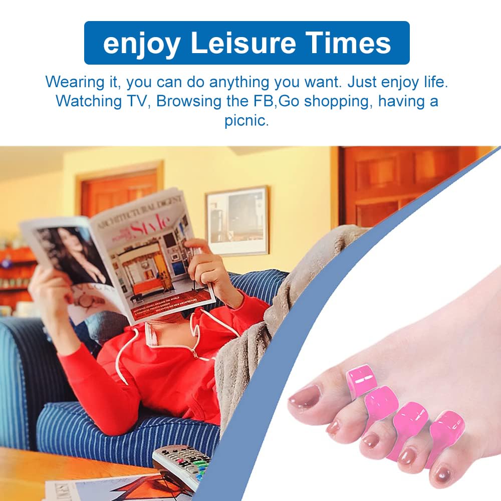 Toe Separators for Bunion & Nail Polish - Pedicure Toe Spacers & Toenail Dividers, Orthopedic Gel Material, Soft Gel Pedicure Kit Suitable for Salon Supplies