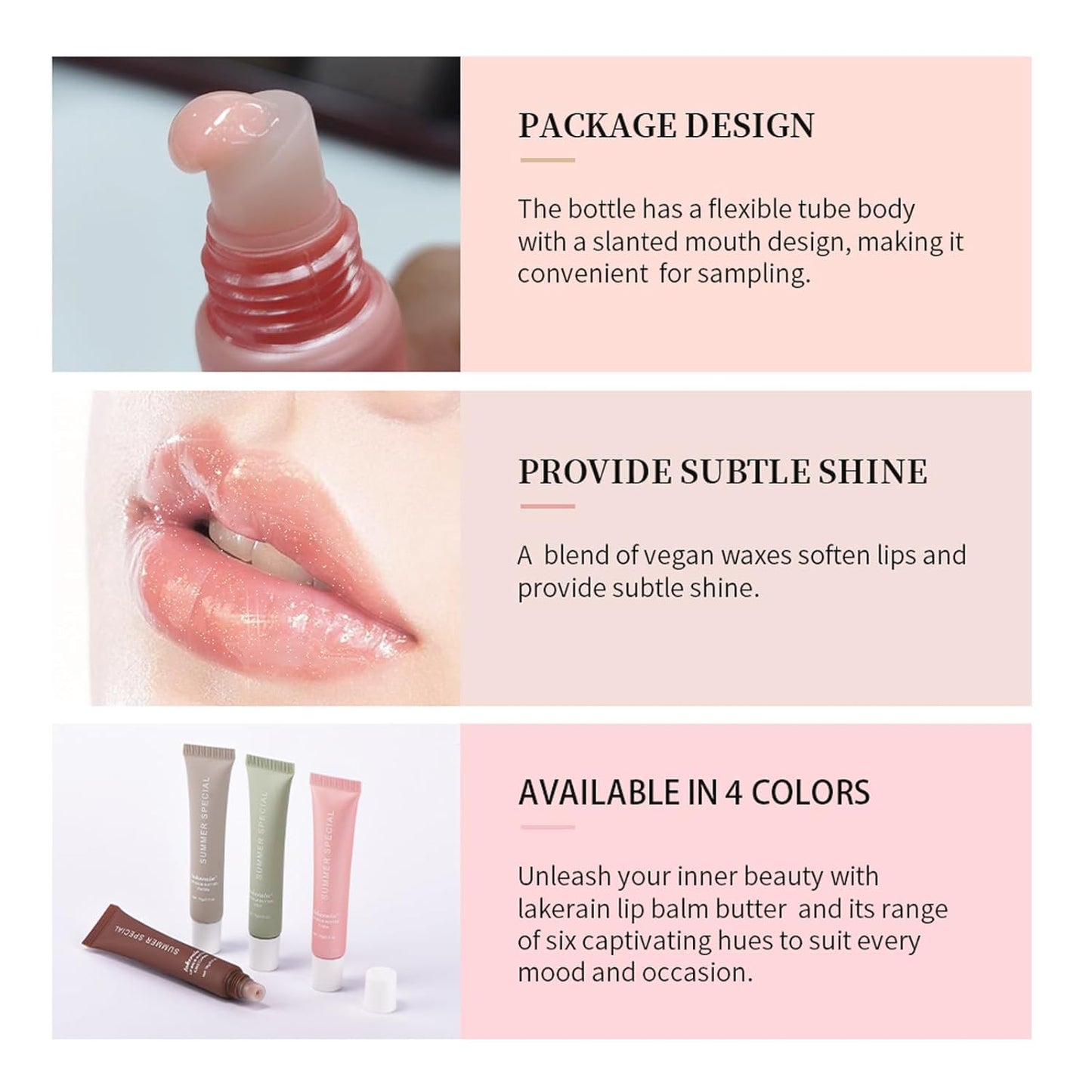 Summer Lip Butter Balm,Moisturizing Hydrating Lip Gloss Balm Set,Long-lasting Non-Sticky Nourishing Lip Care with Natural Ingredients for Soothing Softening Lips(#4-Cake)