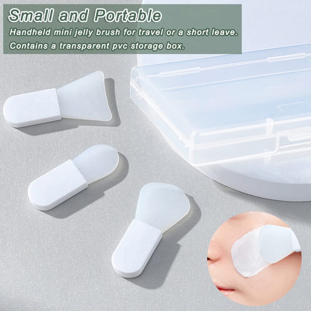 Face Mask Applicator Brushes, Mini Makeup Spatula Portable Beauty Tools Set for Facial Mud, Cosmetic Mask, Facial Clay, Eye Mask, Body Lotion, Body Butter, Serum, Cream. 3PCS Soft Silicone Brush Suit