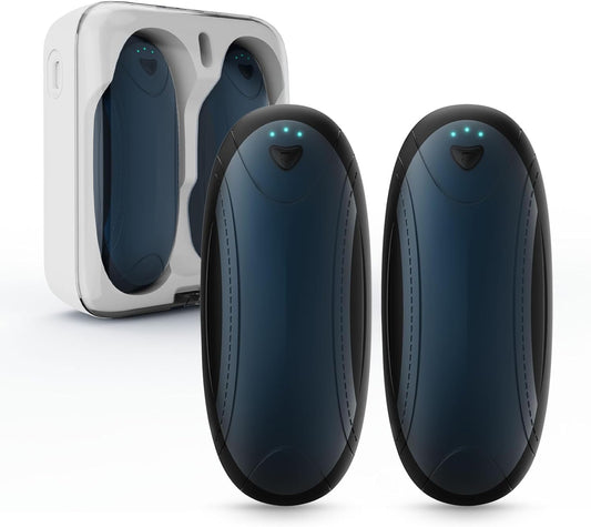 Hand Warmers 2 Pack with 10000mAh Charging Box,Portable Pocket Heater,24Hrs Long Safe Heat,Outdoor, Travel, Golf, Hunting, Camping,Gifts for Men Women