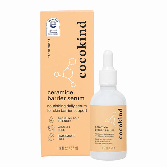 Cocokind Ceramide Barrier Serum, Hydrating Serum to Reduce Dryness, All Skin Types including Sensitive Skin, Fragrance Free, Cruelty Free, Jumbo Bottle, 2oz