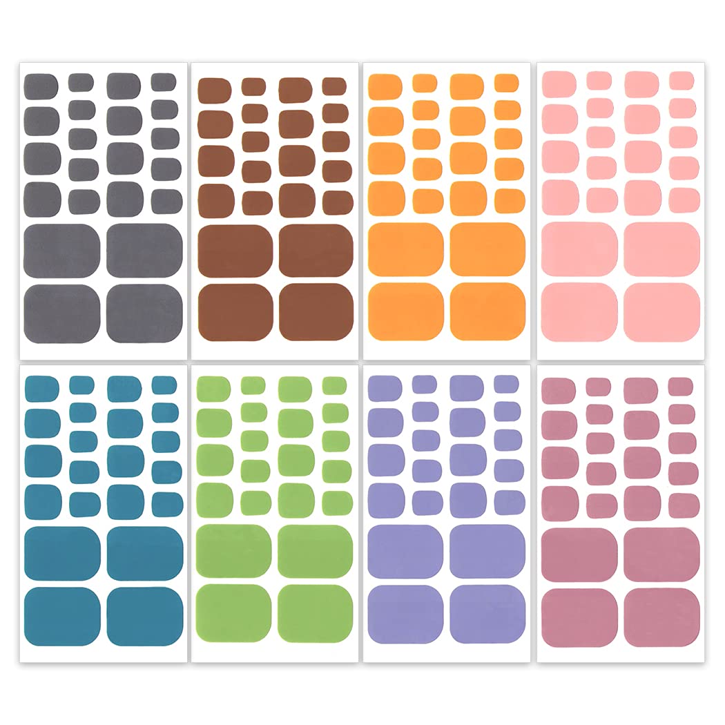 WOKOTO 20 Sheets Full Toe Nail Wraps Self-Adhesive Solid Color Toenail Nail Polish Strips Stickers for Toe Nails Stickers Decals with 1 Piece Nail File Manicure Kit Stick On Nails Color Strips