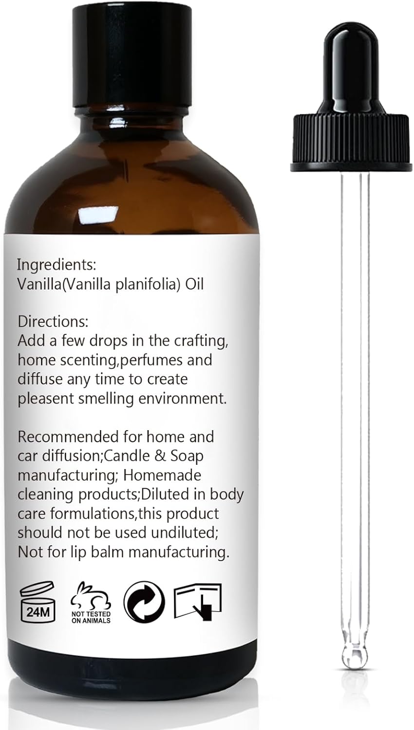 Vanilla Essential Oil 200ML, Natural Vanilla Oil Scented Oils for Aromatherapy & Diffuser-100ML(Pack of 2)