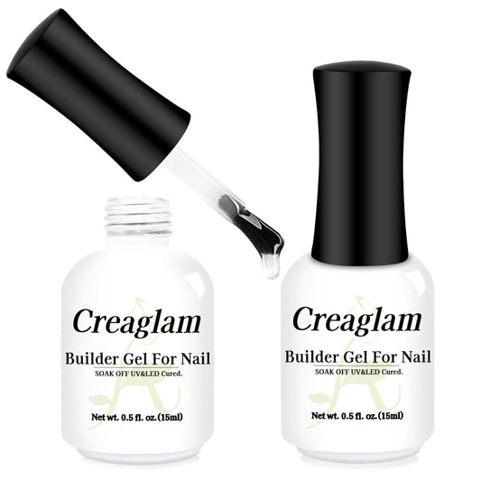 Women Builder Gel for Nails: 2Pcs 7 in 1 Clear Builder Nail Gel Set for Fast Nail Art Set DIY Home Manicure - 15ml Extension Strengthener for Nails Art Design