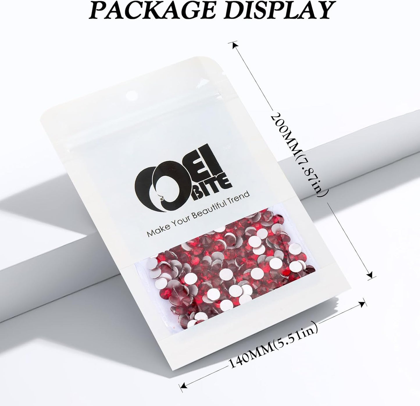 Siam Flatback Rhinestones, Glass Rhinestones for Nail Art and Craft, Glue Fix, Loose Crystal Gemstones(Siam, SS20, 2880pcs, 4.6-4.8mm)