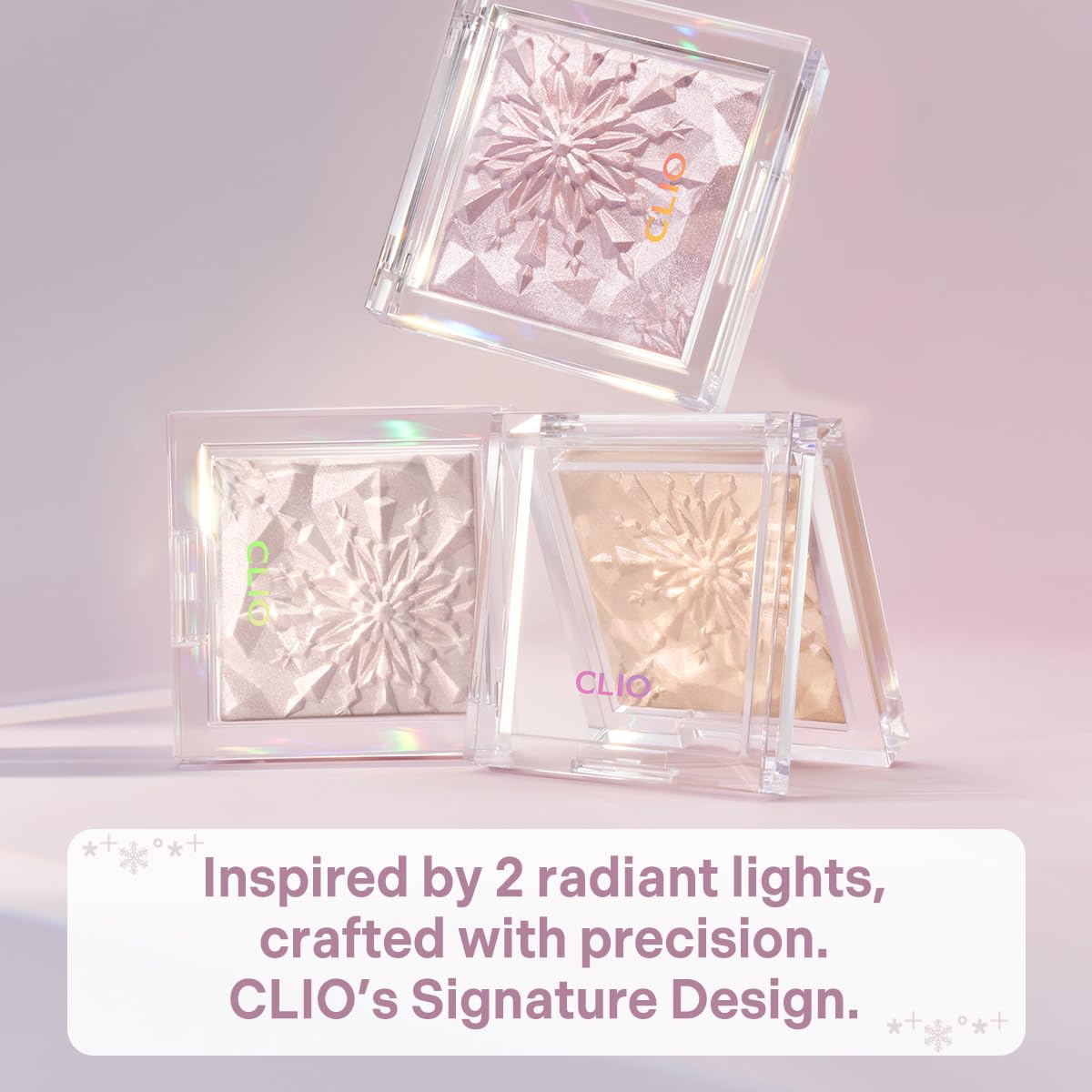 CLIO Prism Highlighter makeup, High Glossy Face Illuminator, Pearl Shimmer Smooth Baked Powder, Glitter Long- Lasting (6 Colors) (04 Grace Opal, One Size)