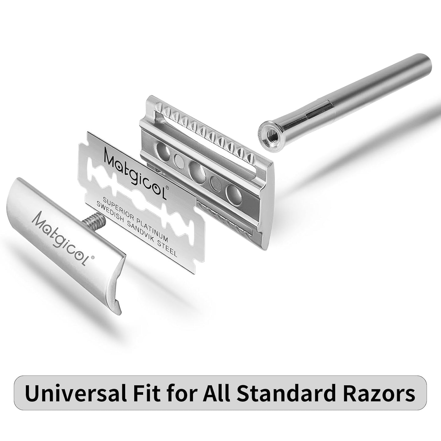 Double Edge Safety Razor Blades - 60 Count Premium Platinum Swedish Steel Blades for Men & Women’s Razors – Long-Lasting Precision Shaving Blades for Smooth, Comfortable & Close Shaves