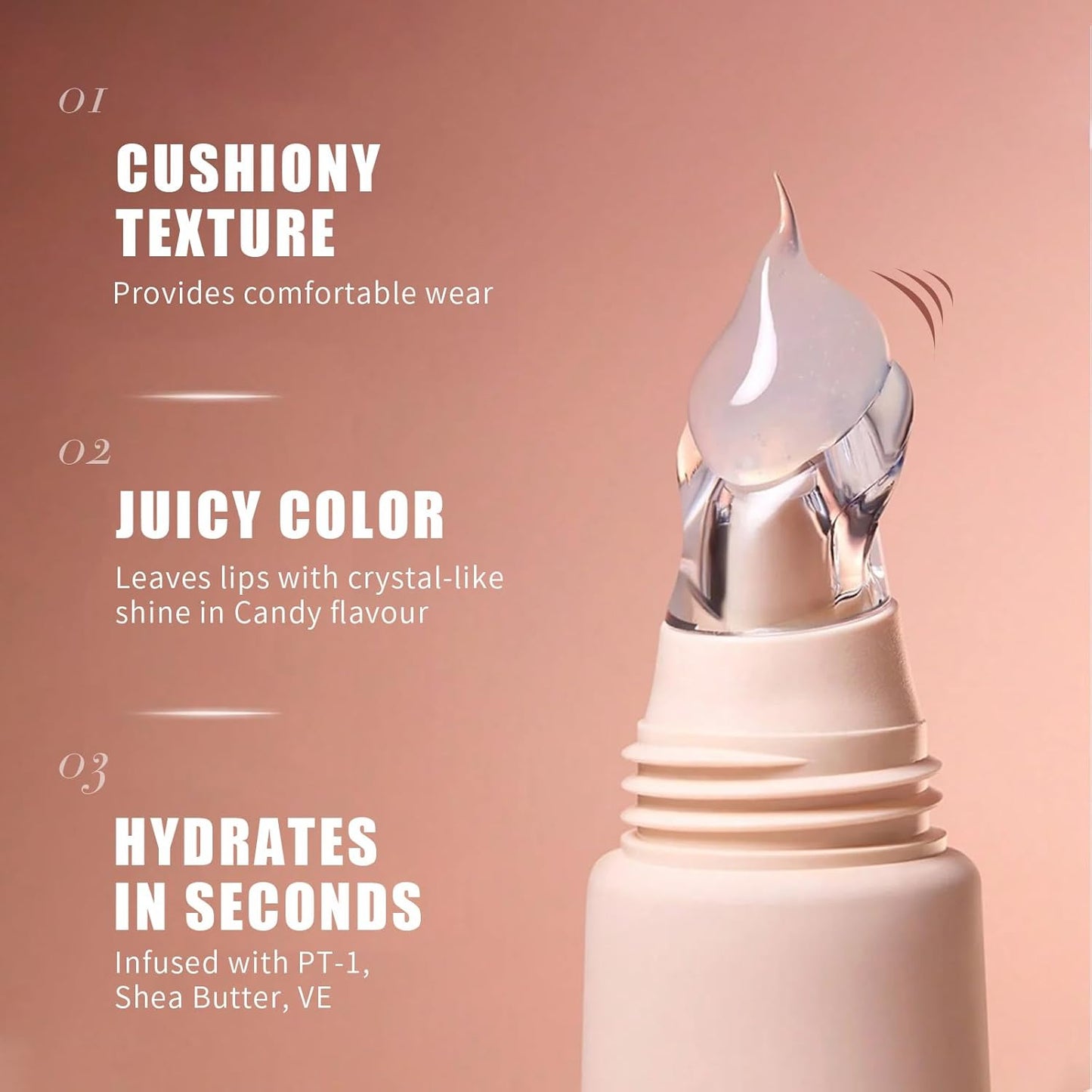 Tinted Lip Balm, Buildable Lip Color, Hydrate, Glossy, Lightweight, Sheer tint, 3-in-1 Moisture, Repair and Color, 0.33Oz(03 melon)