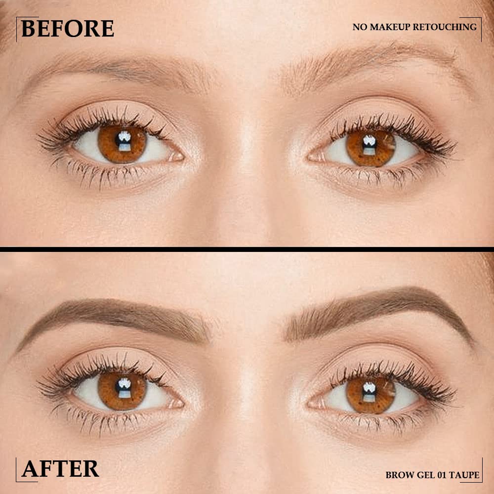 Tinted Thickening Brow Mascara,Brow Fast Sculpt,Waterproof, Transfer-proof, Brush to Fill in Eyebrows and Cover Gray Hairs - Cruelty Free - Light Medium Brown (1pc 01 Taupe)