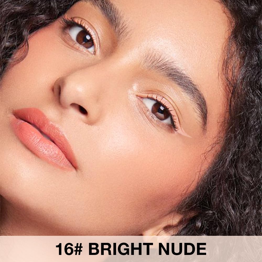 Kaely 2Pcs Bright Nude Gel Eyeliner for Waterline, Natural Cream Eye Liner Waterproof Smudge Proof, Matte Pencil Eyeliner Eyeshadow Stick, Brighten Eye Makeup, Vegan & Cruelty-Free