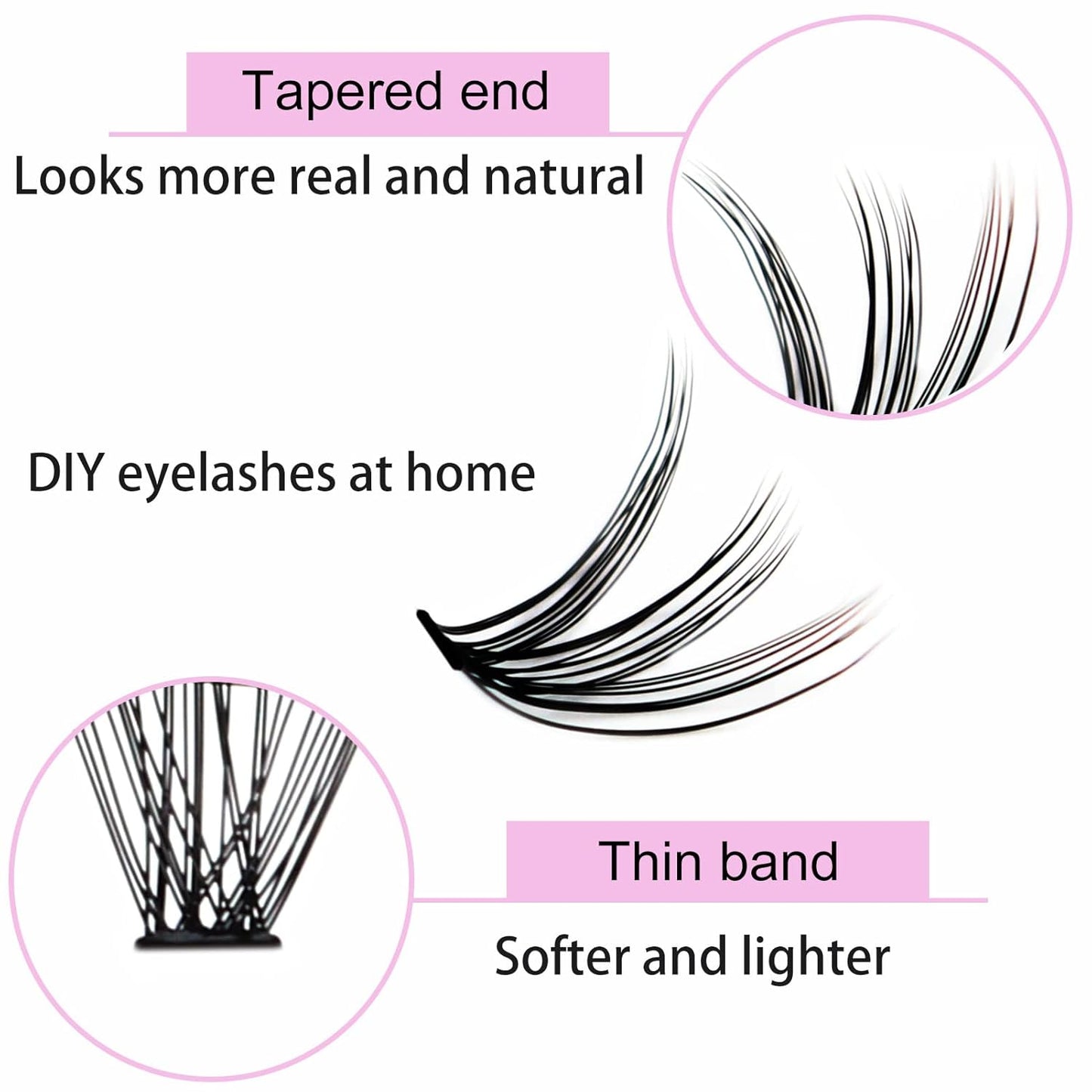 Lash Clusters LAUBESS Individual Lashes Waterproof Eyelash Clusters Mixed Tray Cluster Eyelash Extensions Soft Cluster Lashes for Beginners (30D-D-15)