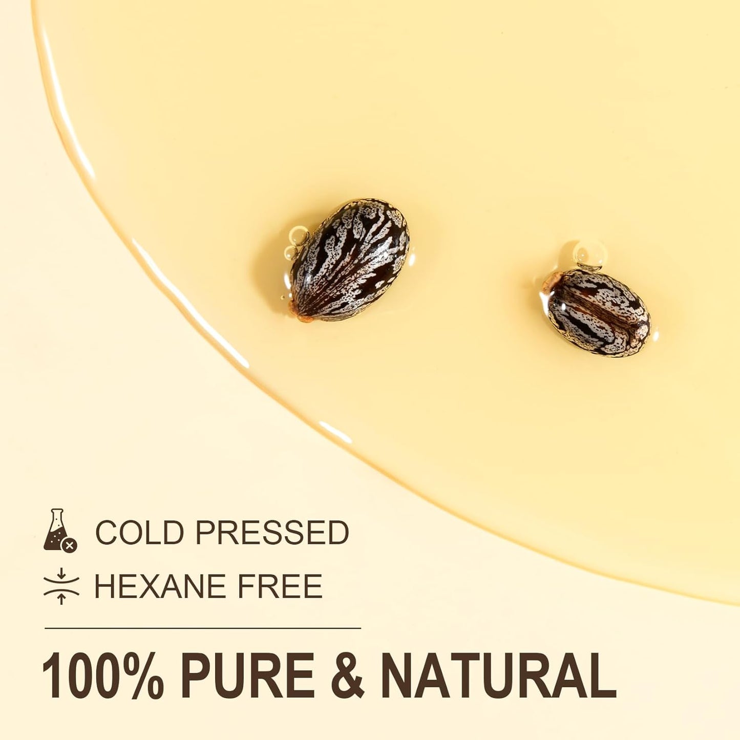 Yoken EWG Verified Castor Oil Glass Bottle 32 fl oz (with Pump) 100% Pure Castor Oil for Skin Face Hair, Cold Press, Hexane Free, Unrefined Caster oil for Pack Wrap Deep Nourish Body