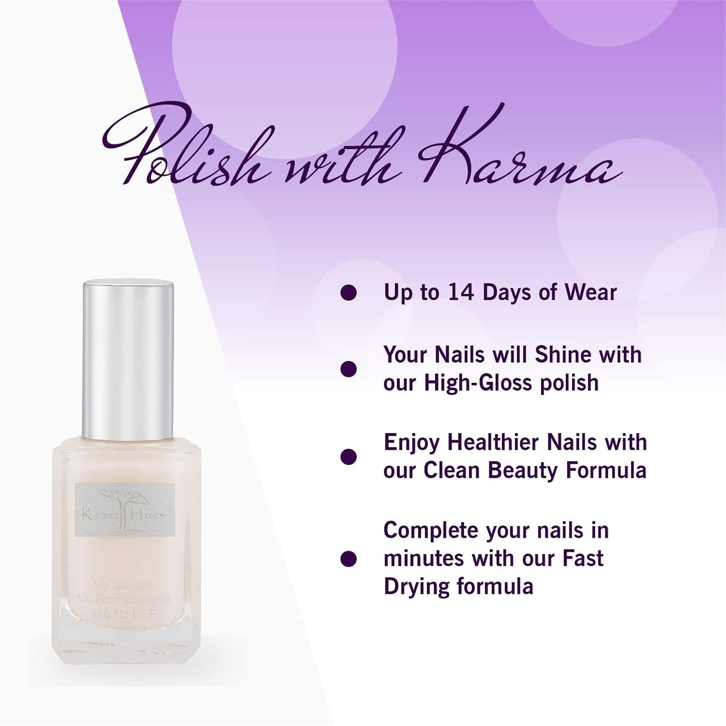 Karma Organic Natural Nail Polish-Non-Toxic Nail Art, Vegan and Cruelty-Free Nail Paint (HEAVENLY HAZE)