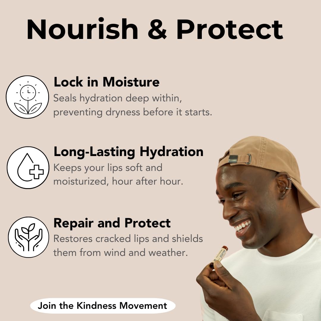 Kind Lips Vanilla Lemon Lip Balm 5-Pack - USDA Organic, Natural Chapstick Alternative for Dry Lips | Gluten-Free, Cruelty-Free