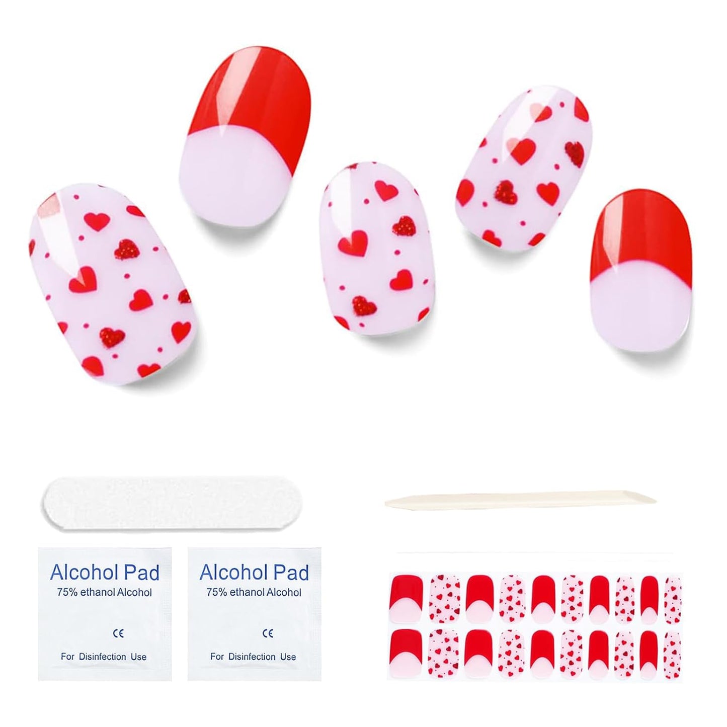 Chrimas Semi Cured Gel Nail Strips, 20 pcs Nail Wraps Semi Cured, Salon-Quality, 2 Weeks Long Lasting