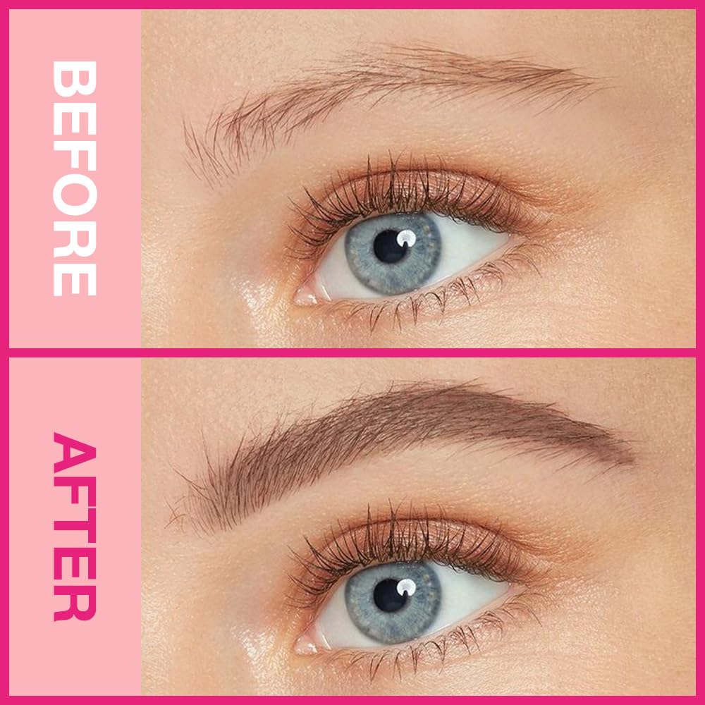 Kaely Microblading Eyebrow Pen with Multiple Fork Tips, Square Brush Magic Eyebrow Contouring Pen Waterproof, 3d Eye Brow Pencils for Women, Create Natural Hair-Like Brows, 101 Brown