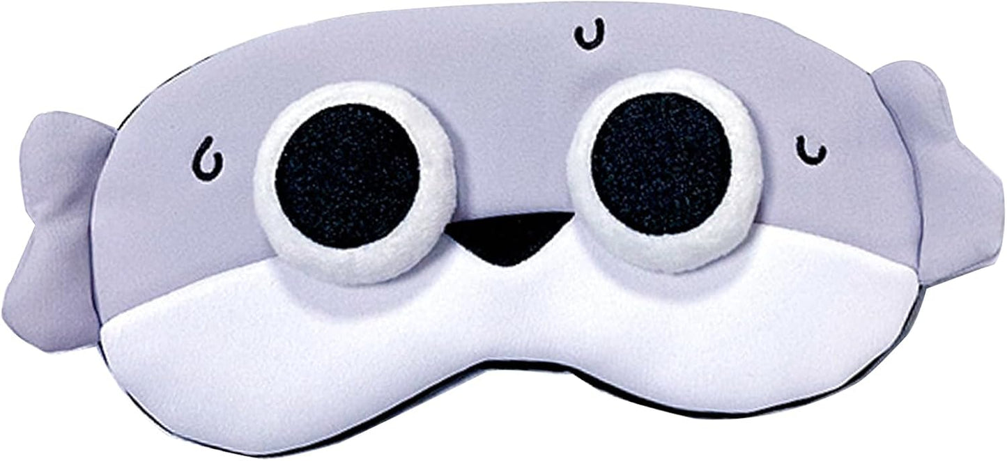 PERFECTSIGHT Fish Sleep Eye Masks, Cute Plush Sleep Eye Cover Lightweight Adjustable Eyeshade Faux Fur Mask Cover for Women Men Kids Sleep Travel Nap, Big Eye Girl, Sacabam
