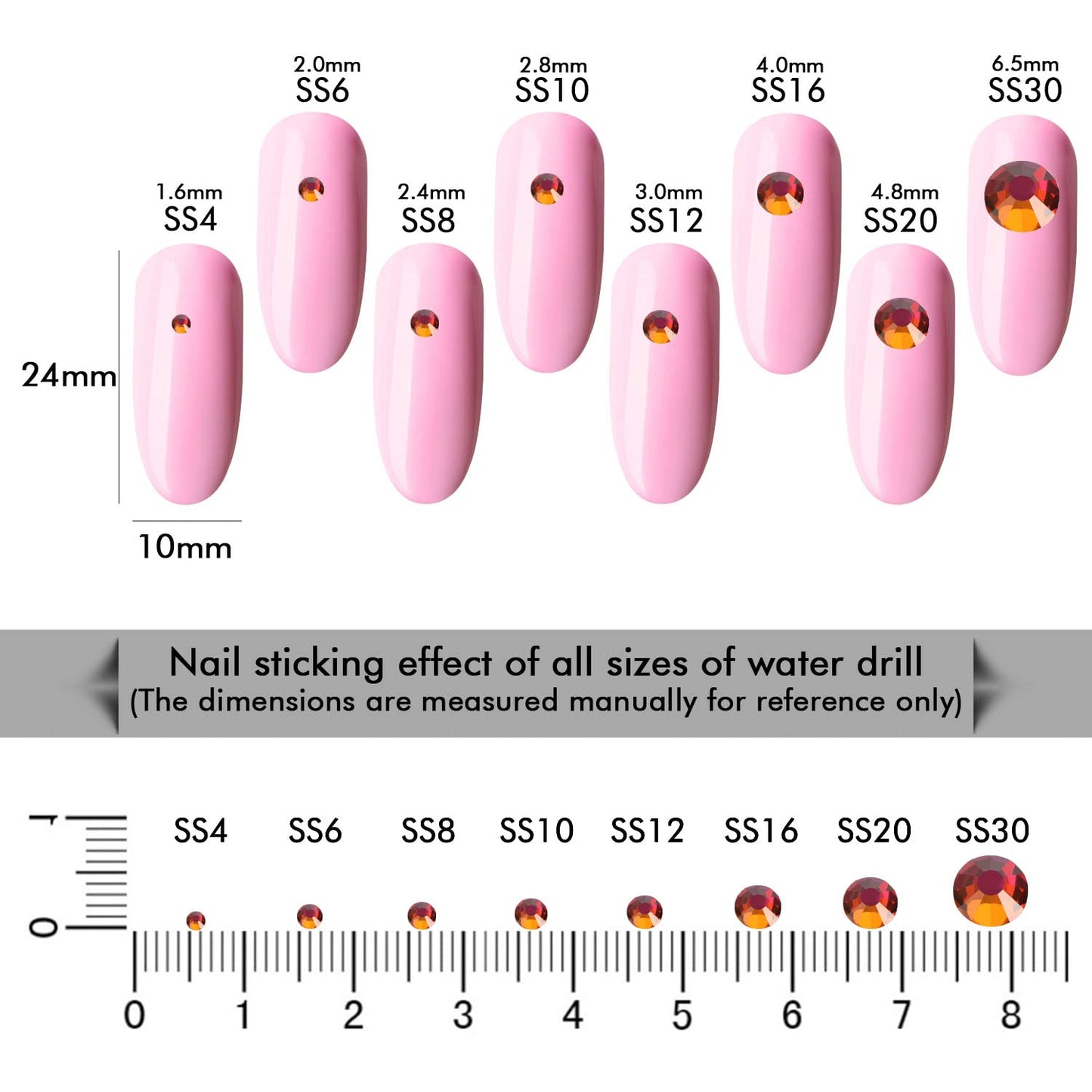 1440Pcs Dawn Light Crystal Rhinestones,Glass Flatback Rhinestones Small Gemstones for Nail Face Makeup Art Crafts Clothes Decoration-(SS10,2.8mm,Dawn Light)