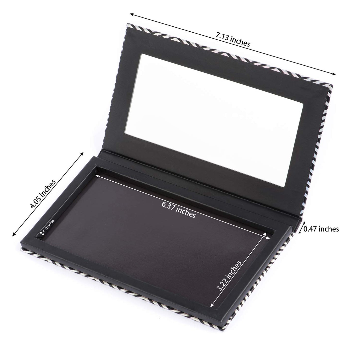Magnetic Palette Black Empty Makeup Palette with Mirror and 20Pcs Adhesive Empty Palette Metal Stickers for Eyeshadow Lipstick Blush Powder