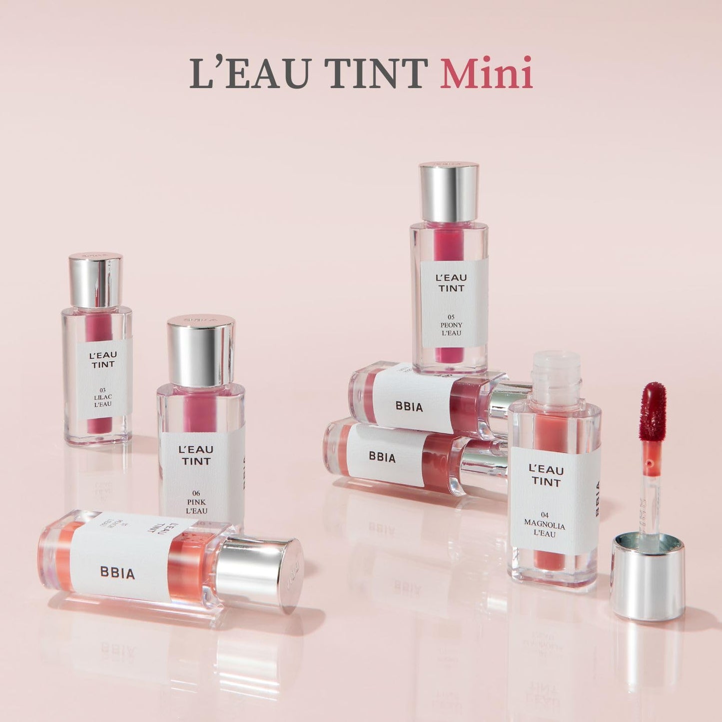 BBIA L’EAU Tint – Glossy & Glow Lip Stain, Watery Lip Tint, Non-Sticky, High Shine Finish, Long-lasting, Moisturizing, Lightweight, Natural, Daily Use, Vegan, Korean Makeup (04 MAGNOLIA L'EAU -MINI)