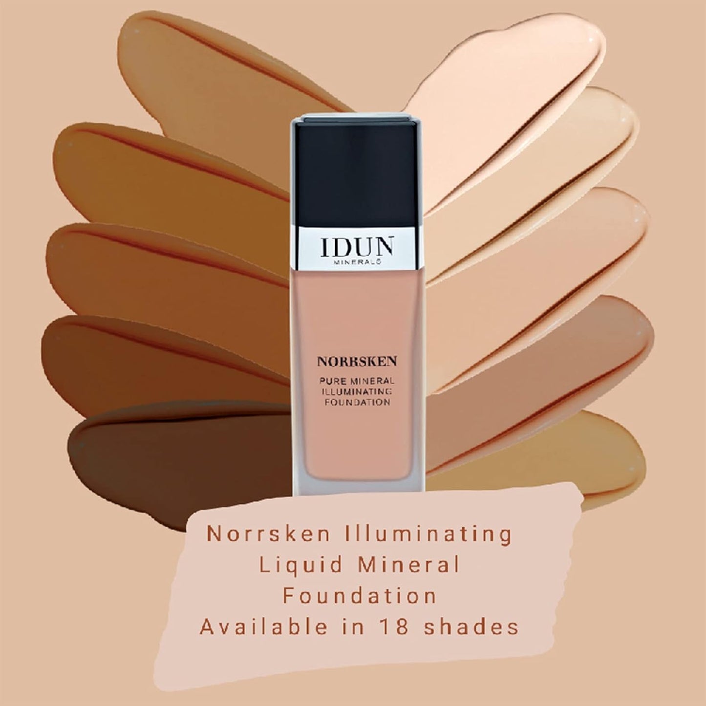 Liquid Norrsken Foundation - Silky Smooth Coverage - Luminous, Dewy Finish for Dry and Dull Skin - Water Resistant and Vegan Makeup - 214 Ylva - Neutral Dark - 1.01 oz