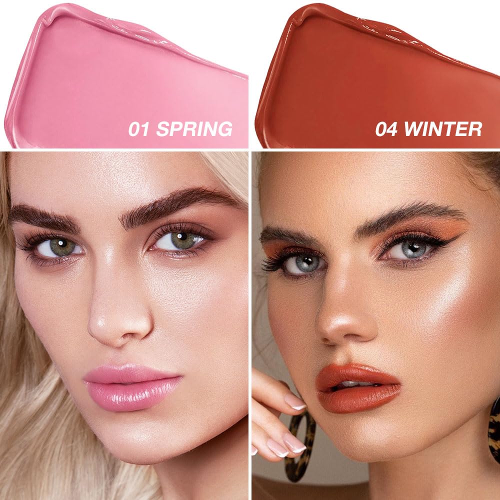 2Pcs Tinted Lip Balm Moisturizing Lipstick – Soft Pale Pink & Cool Plum Red Sheer Hydrating Lip Color for Dry Lips – Nourishing Lip Balm for All Women with a Subtle Natural Scent (S01 & S04)