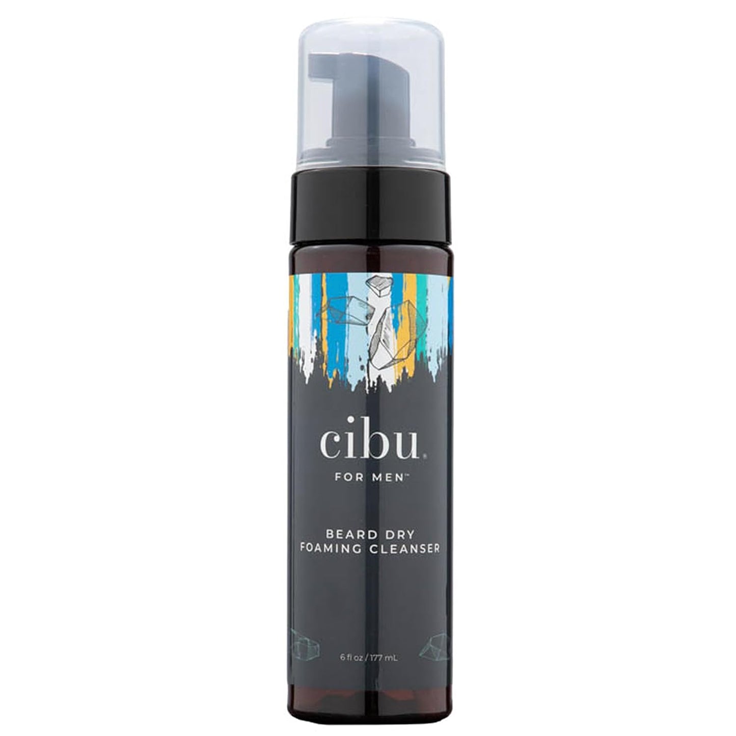 Cibu for Men Beard Dry Foaming Cleanser 6oz - Rinse-Free Beard Wash for Men to Control and Tame Unruly Beards and Coarse Hair - Softening and Nourishing Beard Cleaner with Aloe, Jojoba, and Argan Oils