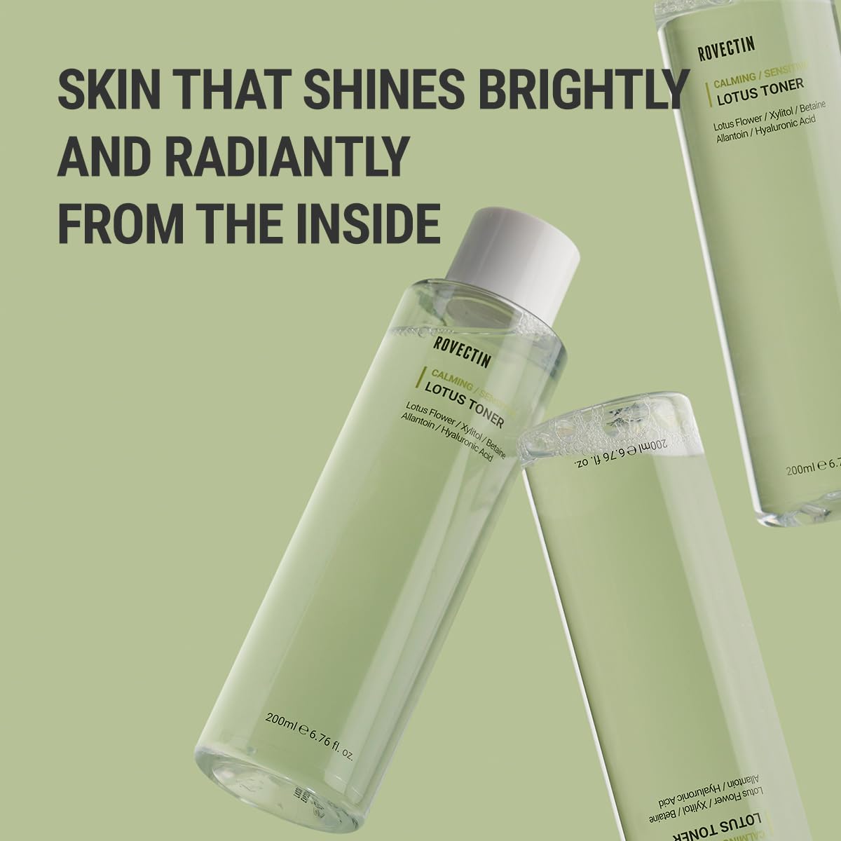 ROVECTIN Calming Lotus Water Toner - pH4.7 Extra Soothing and Hydrating for Trouble Care | 40% Lotus Flower Extract for Purifying | Hyaluronic Acid, Alcohol-Free, Vegan, K-Beauty (6.76 fl. oz, 200ml)