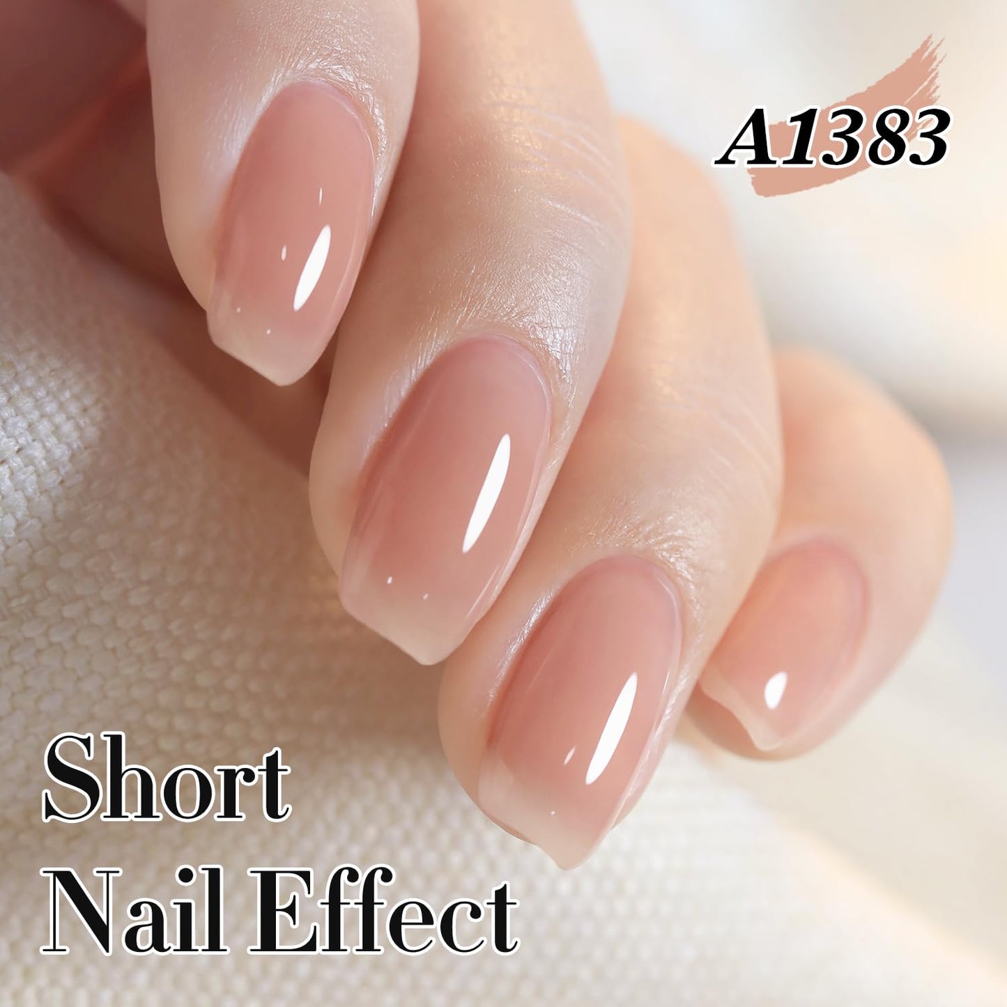 Double Rhythm Gel Polish Translucent Sheer Neutral Natural Light Milky Same Color Same Bottle 15ML Jelly Polish Art DIY at Home (Milky Light Nude-A1383)
