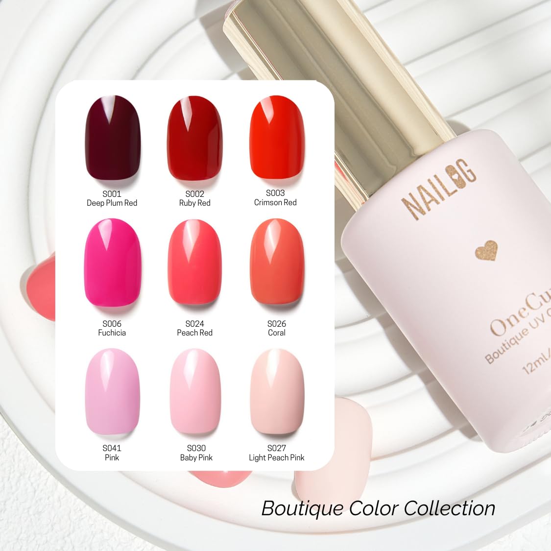 NAILOG One Step Baby Pink Gel Nail Polish 12ml Top Coat Color Gel Base 3-In-1 Formula Soak Off UV Gel Polish for Home DIY & Gifting | Pink