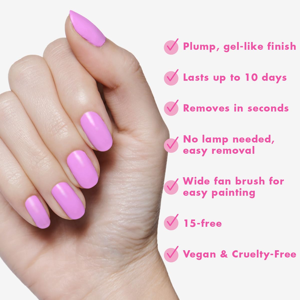 Olive & June Long Lasting Nail Polish | Gel-Like Finish No Lamp Needed | Lasts up to 10 days | Salon-Quality Color at Home | 15-Free, Vegan & Cruelty-Free Chip-Resistant Shine | Fierce & Loving Lilac