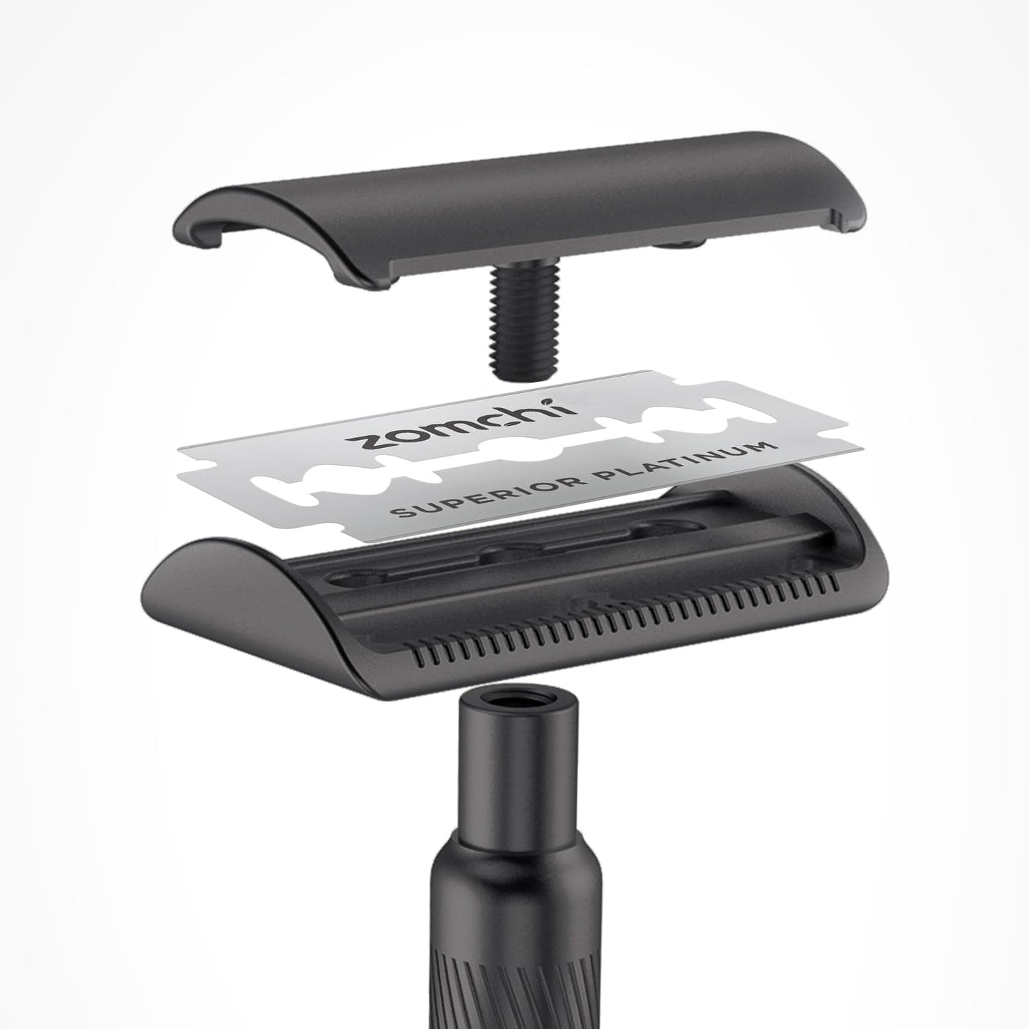 Zomchi Double Edge Razor Blades 2.0, 100 Counts Safety Razor Blades for Shaving, Platinum Stainless Steel Shaving Blades for Men and Women, Fits All Standard Double Edge Razors