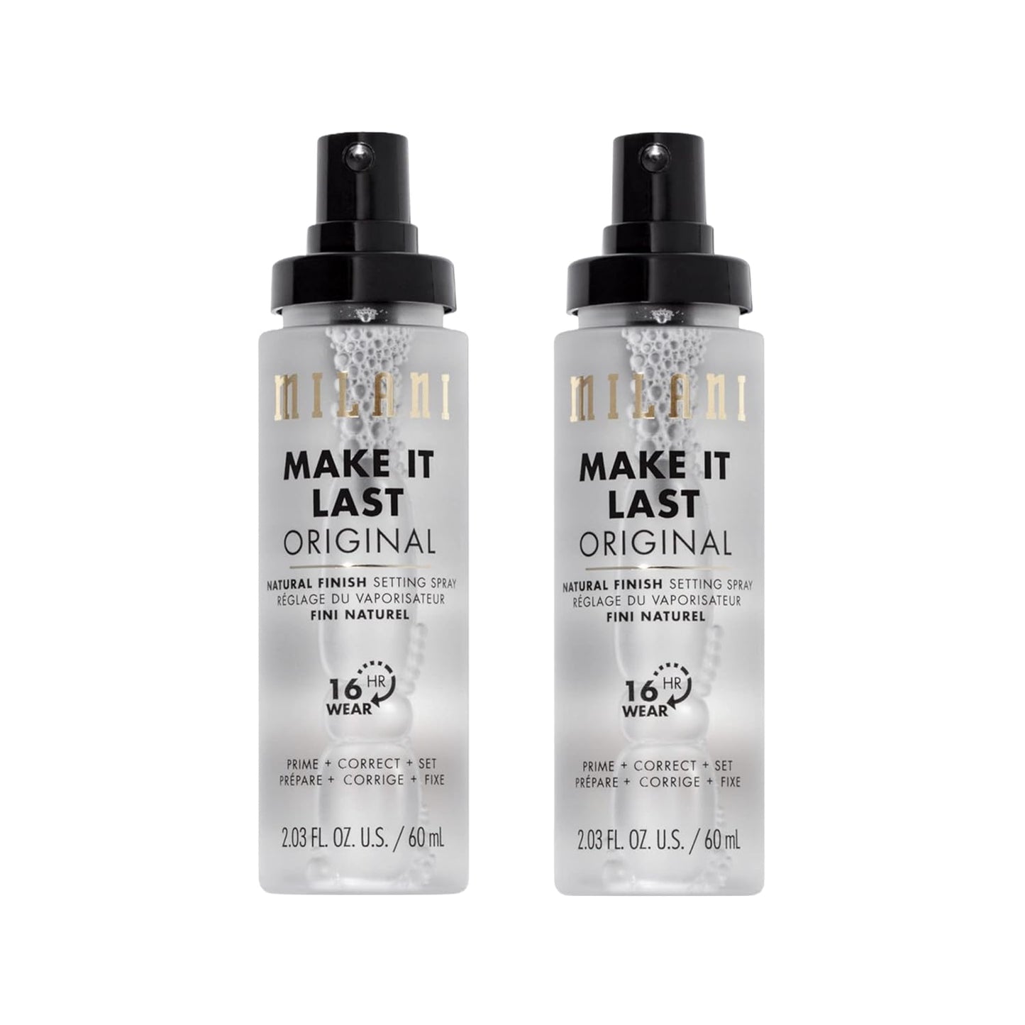 Milani Setting Spray + Primer, Make It Last Original - Natural Finish with Niacinamide for Hydration, Setting Spray for Makeup and Face Primer, 3-in-1 Prime + Hydrate + Set, 2.03 Fl. Oz - 2 Pack